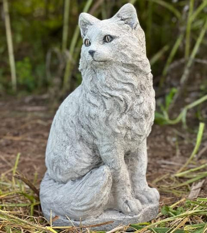 Cat Garden Statue Kitten Memorial Sitting cat Concrete Figure Outdoor Statue Pet Memorial Stone Cat Loss Gift Realistic Garden Decor