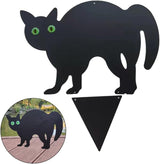 Gardening Cat Silhouette Gardening Cat with Marble Eyes Mice Control Harmless Bird Deterrent Decor 3PCS