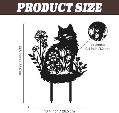 SUPERDANT Metal Cat Garden Decor for Outside Flowers Kitten Yard Stakes for Decorations Outdoor Statues Iron Art Stake Decorative Silhouette Lawn Ornament Patio Porch Farmhouse Decoration Gifts