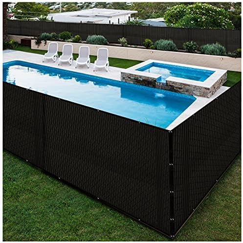 Boen - Backyard Privacy Screen Fence Covering 4' x 50' - Black - Instant Outdoor Privacy Fence Screen for Any Metal, Chain Link, Wood Panels or Plastic Fencing - Shade & Block Wind Privacy Wall