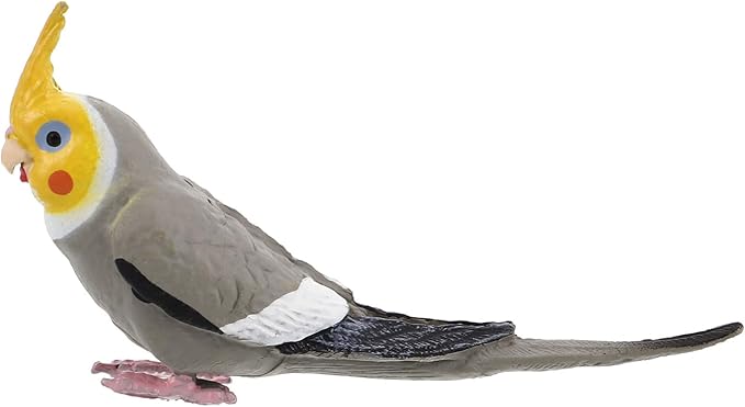 Totority Realistic Cockatiel Ornament 3.74In Solid Bird Figurine Lifelike Parrot Model for Home Office Outdoor Decor Wildlife Sculpture