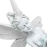 Sitting Fairy Garden Statue,Angel Yard Statues Outdoor Resin Crafts Flower Decor Park Lawn Decoration Home Patio Garden(Color:White)