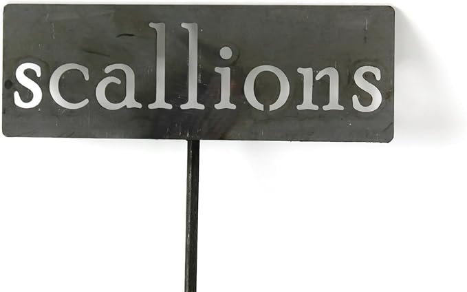 Classic Metal Garden Markers 19 Inches Tall (scallions, Raw, Unfinished Steel (will rust with time))