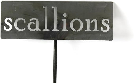 Classic Metal Garden Markers 19 Inches Tall (scallions, Raw, Unfinished Steel (will rust with time))