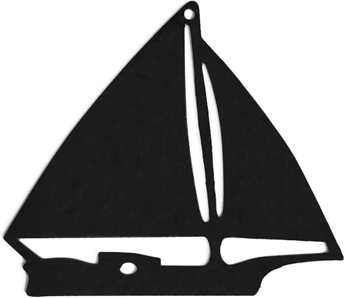 Replacement Wind Catcher, Wind Chime Sail Replacement with 16FT Nylon Cord, Metal Wind Chime Parts Replacement for Sympathy Wind Chimes and Wind Bells, Boat, Black