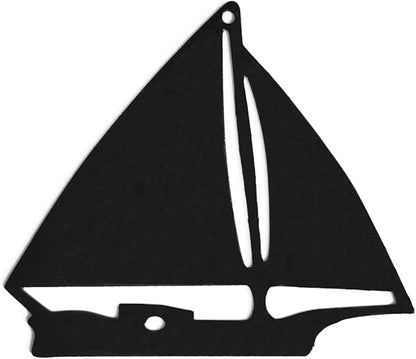 Replacement Wind Catcher, Wind Chime Sail Replacement with 16FT Nylon Cord, Metal Wind Chime Parts Replacement for Sympathy Wind Chimes and Wind Bells, Boat, Black