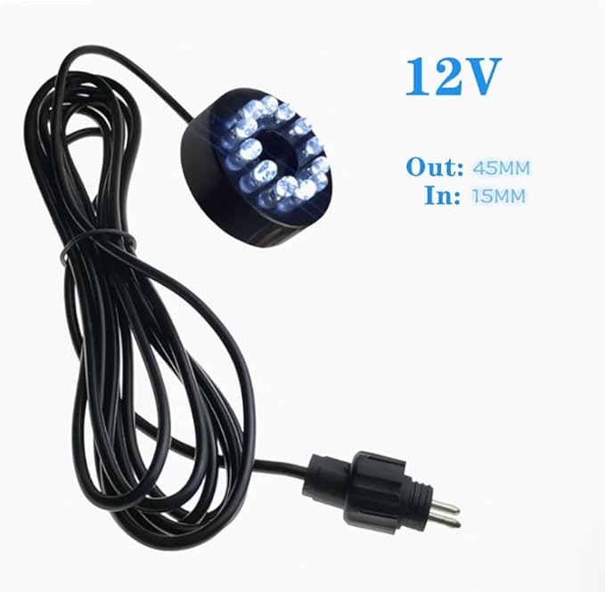 Replacement 12V Underwater 12-LED Lights Ring Submersible Fountain Pond Underwater Lights (White)