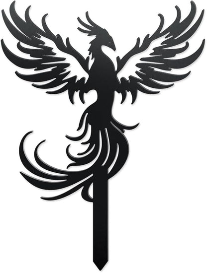 WADORN Phoenix Rising Metal Decorative Garden Stakes, Funny Bird Metal Outdoor Statues Weatherproof Garden Decoration Ornament Gifts Bird Outdoor Yard Decor for Backyard Pathway Patio Lawn Walkways