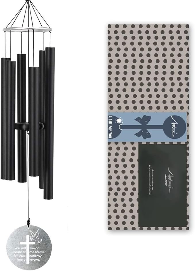 ASTARIN Personalized 30" Bereavement Wind Chimes for Outside, Memorial Gift in Remembrance of a Loved One, Sympathy Gift for Loss of Mother Father Husband, Garden Patio Decor