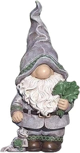 Roman Giftware Inc., Garden Collection, 14" H Irish GNOME with Shamrock,Religious, Inspirational, Durable (7x5x14)