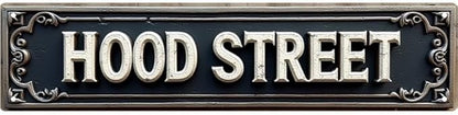 Decorative Tin Signs 16 * 4 Inches Hood Street Sign - Beach Theme Decor Outdoor Signs Vintage Room Decor for Bedroom Patio Garage