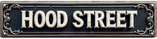 Decorative Tin Signs 16 * 4 Inches Hood Street Sign - Beach Theme Decor Outdoor Signs Vintage Room Decor for Bedroom Patio Garage