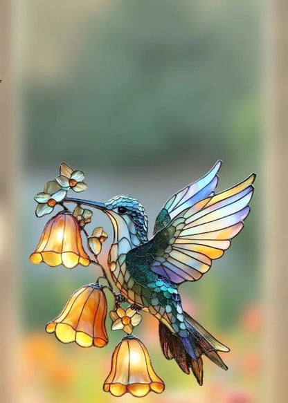 Aesthetic Bird Acrylic Suncatcher Hanging Christmas Ornament Stained Glass Effect Window Car Indoor Outdoor Decor Garden Sun Catcher Gifts Bird Lover Decorations for Women Mom Grandma