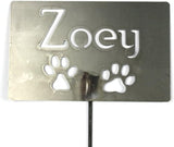 Classic Metal Garden Markers Clearance Items 20 to 33 Inches Tall (Raw Unfinished Steel, Zoey + 2 paws 23")