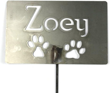 Classic Metal Garden Markers Clearance Items 20 to 33 Inches Tall (Raw Unfinished Steel, Zoey + 2 paws 23")