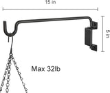 AILIN YELOKIE 15" 360° Swivel Plant Hanger - Heavy Duty Solid Steel Wall Hook, 12-Directional Adjustable for Bird Feeders, Outdoor/Indoor Plants, Garden & Patio (2-Pack)
