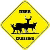 Deer Crossing Signs Square Funny Metal Signs for Home Decor Kids Room Gate Yard Sign Novelty Gifts 12"x12"
