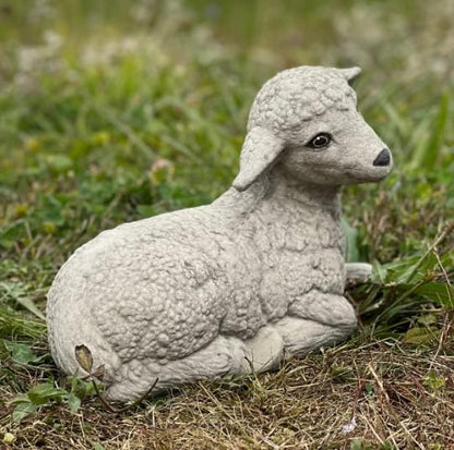 Generic Lamb Concrete Sheep Statue Garden Statuary Stone Lamb Sculpture Sheep Ornament Home and Garden Decoration