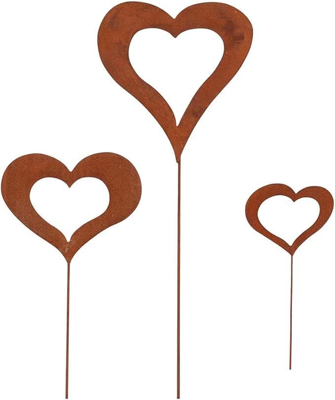 Garden Decors For Outside Metal Rusted Animals Decorative Garden Stakes For Spring Decors Yard Art Welcome Sign Outdoor Iron Garden Stake, 2 Four Leaf Clovers