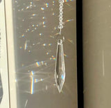 Hidden Hollow Beads Crystal Suncatcher Rear View Mirror 30mm Hanging Ornament Rhinestone Beaded Design Indoor Window & Home Décor (1 38mm Icicle Crystal)