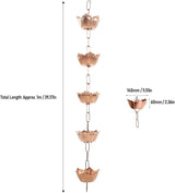 Rain Chain, Decorative Downspout Replacement Flower Shaped Copper Water Catcher for Gutter Drainage in Garden Park Porch Courtyard Terrace