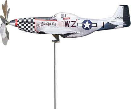 Airplane Wind Spinner, Airplane Weather Vane for The Yard Garden Wind Sculpture Windmill Aircraft Pinwheel Metal Handmade A-irplane W-eathervanes Windmill Outdoor Courtyard Decor Garden Pinwheels