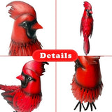 Metal Red Cardinal Garden Decoration Statue Metal Bird Yard Art Red Bird Sculpture for Outdoor Patio & Indoor Home Decor - Gifts for Mom Grandma