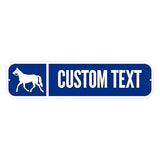 SmartSign Customize Your Own Blue Street Sign with Horse Symbol | 6" x 24" 3M EG Reflective Aluminum