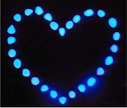 Glow in the Dark Garden Pebbles Stone for Walkway Yard and Decor DIY Decorative Gravel Stones in Blue(200PCS)