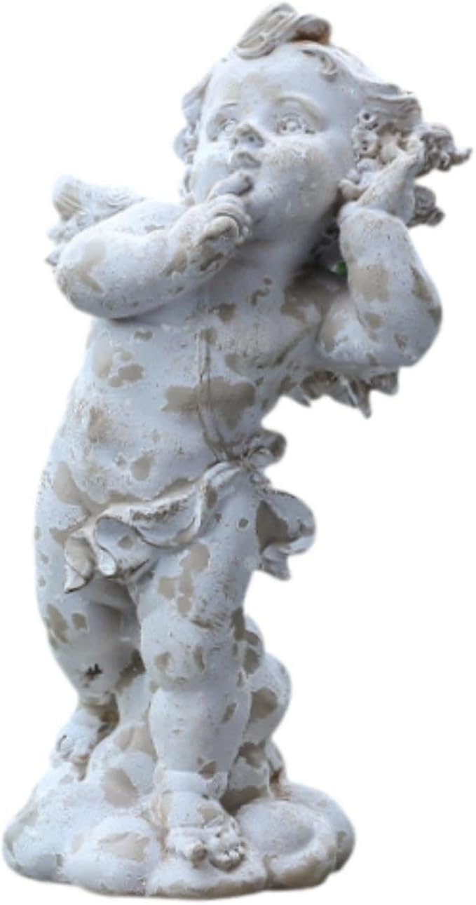 Angel Garden Statue Figurine European Style Weatherproof Yard Art Decor Outdoor Statue for Backyard Patios Pond Yard Lawn, Style B
