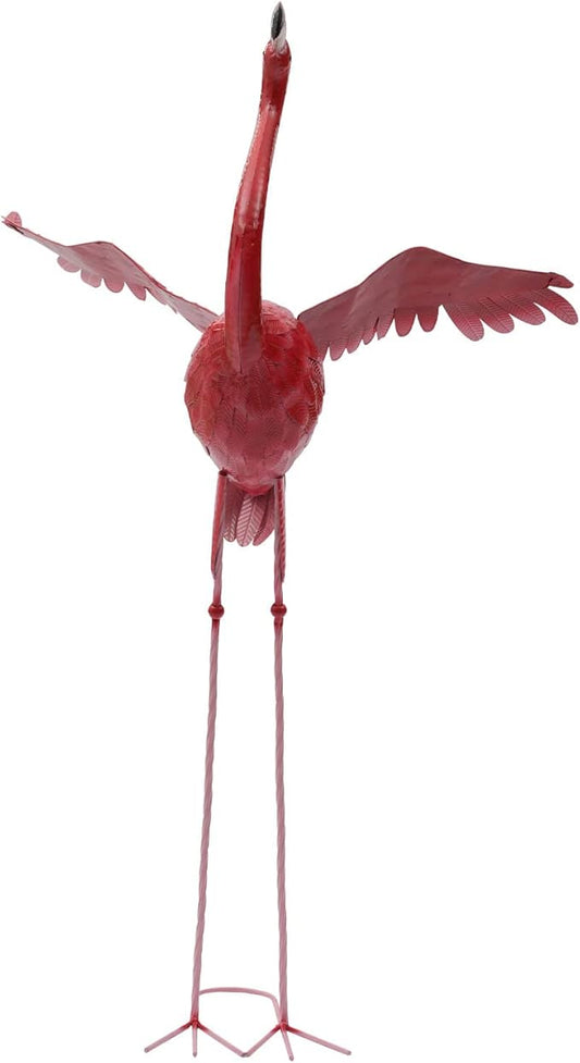 Flamingo Ornament,Flamingo Garden Statues and Sculptures,Metal Birds Yard Art Outdoor Statue, Red Pink Flamingo Lawn Ornaments for Home, Patio, Backyard Decor (1)