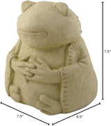Modern Artisans Meditating Frog - Cast Stone Garden Sculpture: Large Size, Antique Stone Finish