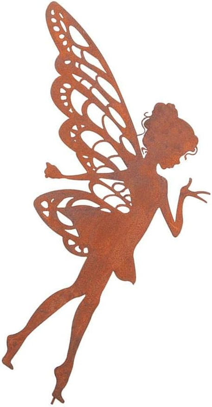Cute Fairy Silhouette Decorative Metal Garden Yard Stakes Arts Decor Outdoor Garden Patio Ornaments, Average code