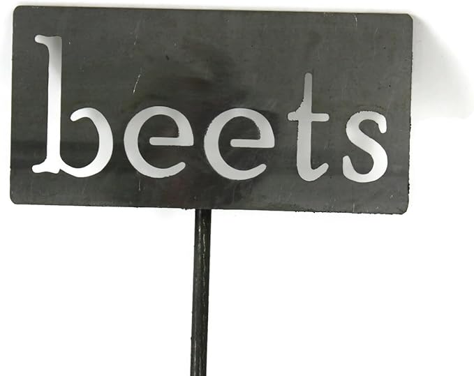 Classic Metal Garden Markers 19 Inches Tall (beets, Raw, Unfinished Steel (will rust with time))