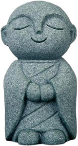 Mini Monk Buddha Statue Sandstone Statues Zen Monk Praying Statue Sculptures for Wealth Good Luck Feng Shui Decor Home Fish Tank Aquarium Garden (Style 10)