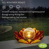 Solar Flower Light - Glass Ball with Metal Petals, Outdoor Decor