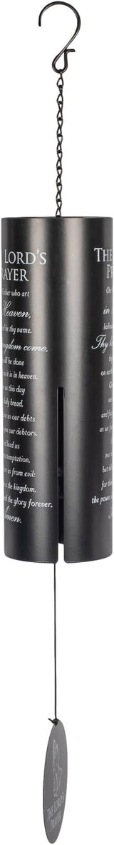 The Lord's Prayer Our Father Who Art in Heaven Black 35 inch Metal Wind Chime