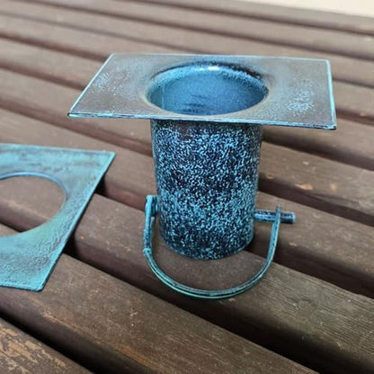 Nutshell Stores Extra Large Square Cups Rain Chain - Patina - 19 Feet