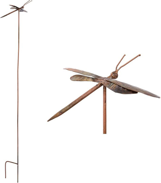 Ancient Graffiti Flamed Copper Dragonfly Garden Ornament
