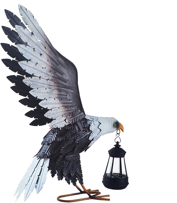 Solar Lights Animal Statue Metal Sculpture Rooster Ornaments Garden Decoration Metal Yard Art for Patio Lawn Backyard Outdoor Decoration (CS029)