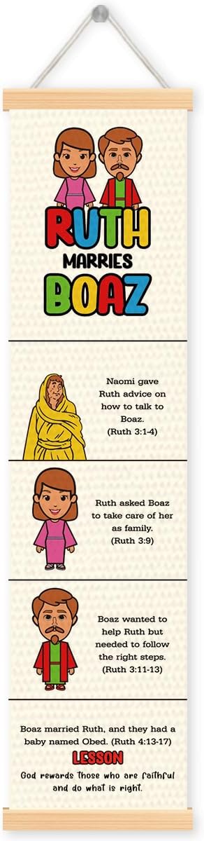 Ruth and Boaz Banner, Church Banner, Christian Rustic Hanging Door Flag, Farmhouse Decorations Outdoor Indoor, Church Activity Decor, Bible Lesson, Scripture and Words Decorations