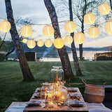 White Paper Lantern String Lights - 9.8FT Plug In
