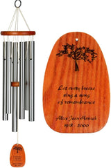 Woodstock Chimes Personalized Tree of Life Amazing Grace Wind Chime for Outside 24" Medium Silver, Outdoor Garden Decor, Memorial Gift for Loss Loved Ones