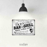 SCAZOMV Backyard Bar & Grill Metal Sign - Indoor/Outdoor Patio Signs For Backyard - Funny Signs For Home Barbecue And Grill Decor, Bar Signs For Home Bar, Backyard Bar Patio Accessories