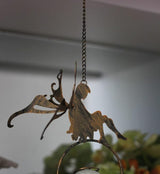Retro Pendant Sculpture Garden Courtyard Balcony Indoor Iron Ornaments 5.5X3.5X14.1Inch