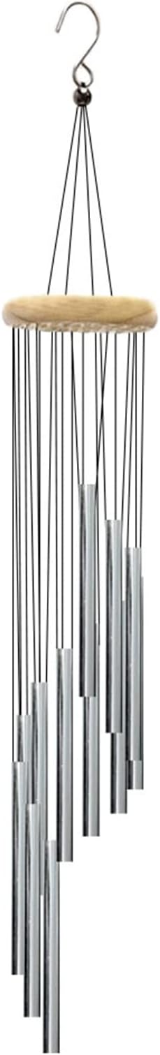 Wind Chimes for Outside with 12 Aluminum Tubes Wind Bells, 23 Inches Melody Windchimes Outdoors for Farmhouse Garden Patio Home Decor (Silver)