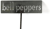 Classic Metal Garden Markers 19 Inches Tall (bell peppers, Raw, Unfinished Steel (will rust with time))