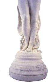 Modern Artisans Classic Victorian Style Girl with Dove Cast Stone Garden Muse Statue, 28", American Made