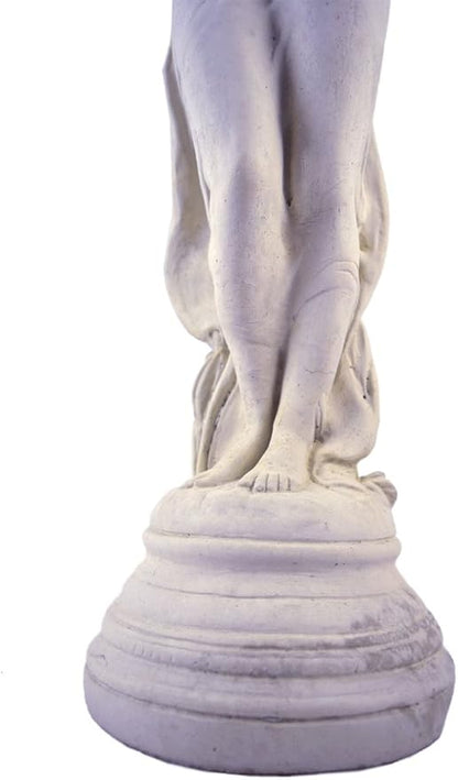 Modern Artisans Classic Victorian Style Girl with Dove Cast Stone Garden Muse Statue, 28", American Made