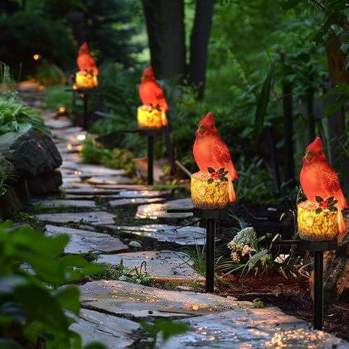 Dazzle Bright 2-Pack 22.5" Cardinal Solar Stake Light - Red